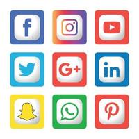 Social Media flache Icons Technologie, Netzwerk. Hintergrund-Gruppe Smiley-Gesicht-Verkauf. teilen, mögen, vektorillustration twitter, youtube, whatsapp, snapchat, facebook, instagram, tick tack, tok vektor