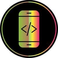app utveckling glyf på grund av Färg ikon design vektor