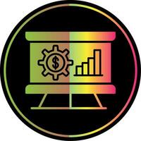 Geld Analytik Glyphe fällig Farbe Symbol Design vektor