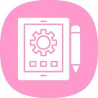 Tablette Glyphe Kurve Symbol Design vektor