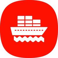 Container Schiff Glyphe Kurve Symbol Design vektor