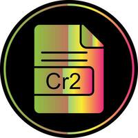 cr2 Datei Format Glyphe fällig Farbe Symbol Design vektor