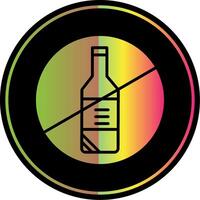 Nein Alkohol Glyphe fällig Farbe Symbol Design vektor