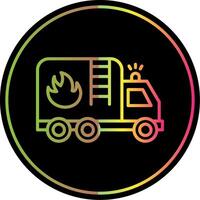 Feuer LKW Linie Gradient fällig Farbe Symbol Design vektor