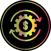 Geld Arbeiten Glyphe fällig Farbe Symbol Design vektor
