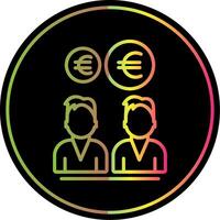 Euro Mannschaft Linie Gradient fällig Farbe Symbol Design vektor