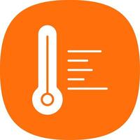 temperatur varm glyf kurva ikon design vektor