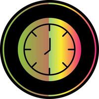 Uhr Glyphe fällig Farbe Symbol Design vektor