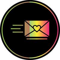 Liebe Brief Glyphe fällig Farbe Symbol Design vektor