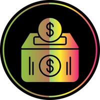 pengar låda glyf på grund av Färg ikon design vektor