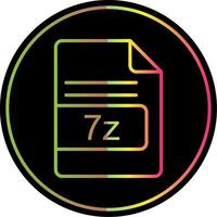 7z Datei Format Linie Gradient fällig Farbe Symbol Design vektor