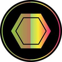 Hexagon Glyphe fällig Farbe Symbol Design vektor