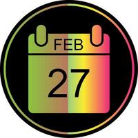 Februar Glyphe fällig Farbe Symbol Design vektor