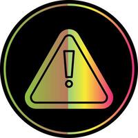 Warnung Zeichen Glyphe fällig Farbe Symbol Design vektor