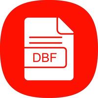 dbf fil formatera glyf kurva ikon design vektor