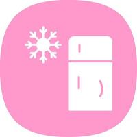 Kühlschrank Glyphe Kurve Symbol Design vektor