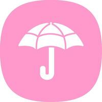 parasoll glyf kurva ikon design vektor