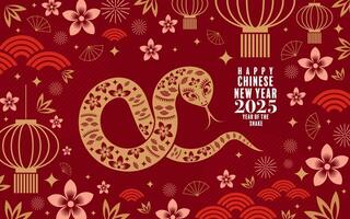 glücklich Chinesisch Neu Jahr 2025 das Schlange Tierkreis Zeichen Papier Schnitt Stil auf Farbe Hintergrund. vektor