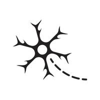 Neuron Logo oder Nerv Zelle Logo Design, Molekül Logo Illustration Vorlage Symbol mit Konzept vektor