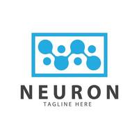 Neuron Logo oder Nerv Zelle Logo Design, Molekül Logo Illustration Vorlage Symbol mit Konzept vektor