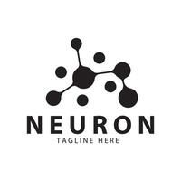 nervcell logotyp eller nerv cell logotyp design, molekyl logotyp illustration mall ikon med begrepp vektor