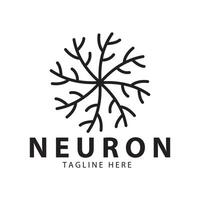 Neuron Logo oder Nerv Zelle Logo Design, Molekül Logo Illustration Vorlage Symbol mit Konzept vektor