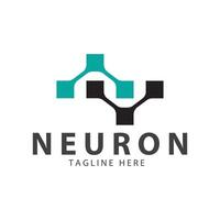 Neuron Logo oder Nerv Zelle Logo Design, Molekül Logo Illustration Vorlage Symbol mit Konzept vektor