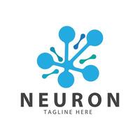 Neuron Logo oder Nerv Zelle Logo Design, Molekül Logo Illustration Vorlage Symbol mit Konzept vektor