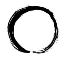 enso Zen schwarz Kreis. runden Tinte Bürste Schlaganfall, japanisch Kalligraphie Farbe Buddhismus Symbol isoliert auf Weiß vektor