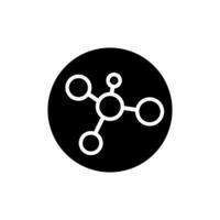 molekyl ikon . kemi illustration tecken. vetenskaplig symbol. kemisk obligationer logotyp. vektor