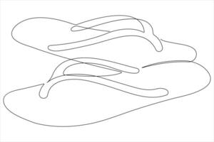 illustration av kontinuerlig ett linje teckning sandaler ikon Skodon översikt linje design vektor