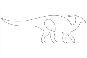 kontinuierlich einer Linie Kunst Zeichnung von Dinosaurier Brachiosaurus Gliederung Illustration vektor