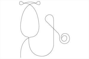 kontinuerlig ett linje konst teckning av stetoskop konst illustration vektor