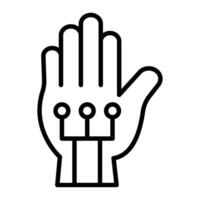 verdrahtet Handschuhe Linie Symbol Design vektor