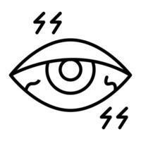 schmerzlich Auge Linie Symbol Design vektor