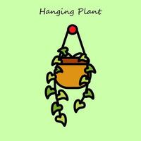inomhus- växt i hängande pott vektor