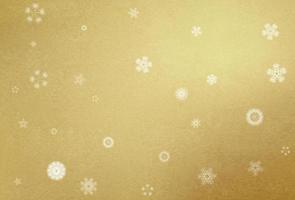 einfache Schneeflocken auf Goldgrund. Weihnachten Hintergrund. vektor