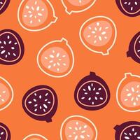 tropisk orange fikon sömlös mönster vektor