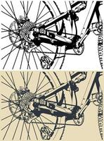 spår cykel trampa mekanism närbild vektor