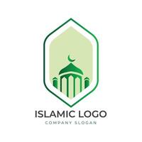 islamic logotyp mall, band islamic kupol palats logotyp design mall. moské logotyp idéer. inspiration logotyp design. mall illustration vektor