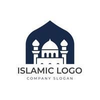 islamic logotyp mall, band islamic kupol palats logotyp design mall vektor