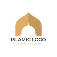 islamic logotyp mall, band islamic kupol palats logotyp design mall vektor