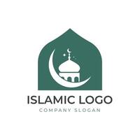 islamic logotyp mall, band islamic kupol palats logotyp design mall vektor