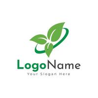 grön agro logotyp med fält och löv. logotyp design, bruka logotyp design vektor