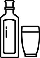 gin glas och flaska översikt illustration vektor