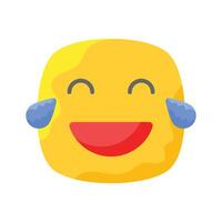 ett ätlig ikon av skrattande emoji, lätt till använda sig av och ladda ner vektor