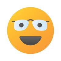 nörd emoji ikon design, redo för premie använda sig av vektor