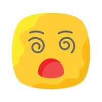 schwindlig Emoji Symbol, Schwindel Ausdruck Design vektor