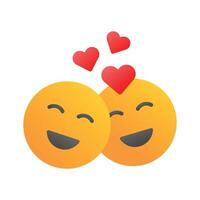 romantisk par emoji design, redo för premie använda sig av vektor