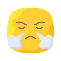 ha en se på detta kreativ ikon av frustrerad emoji, trendig stil vektor